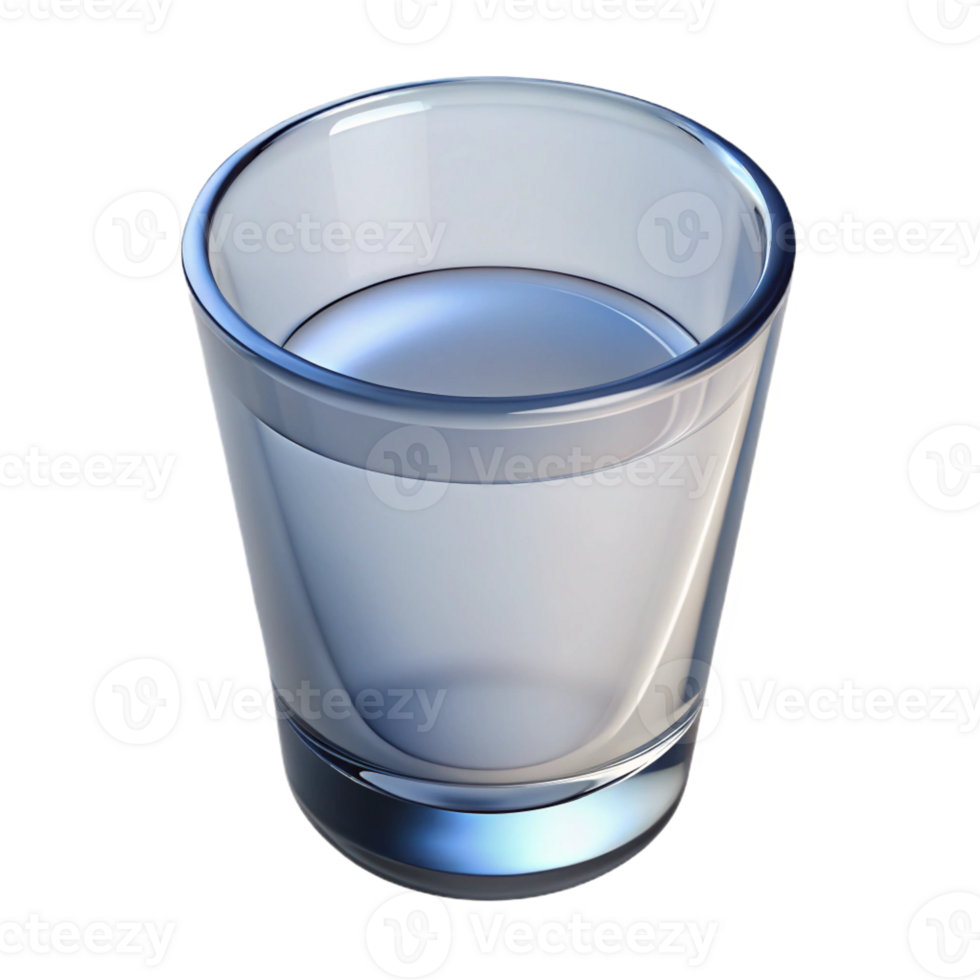 dramatic contemporary Shot glass, clear, small and thick, genuine png