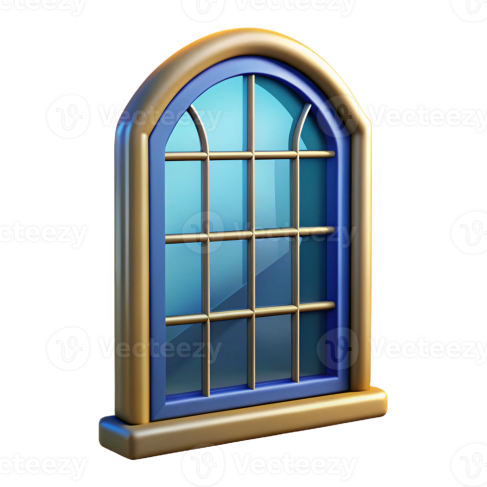 beautiful artistic Georgian window pane, leaded glass, professional png