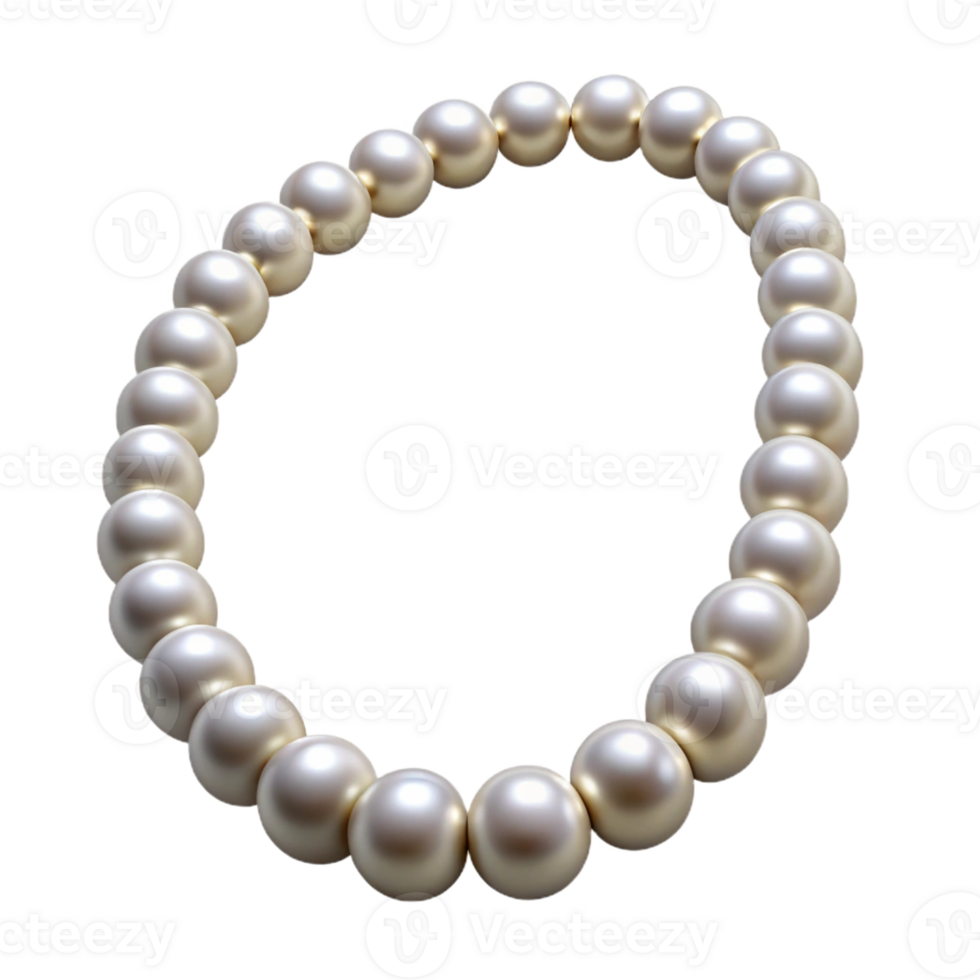 stunning minimalist Pearl necklace, white, classic strand, premium png
