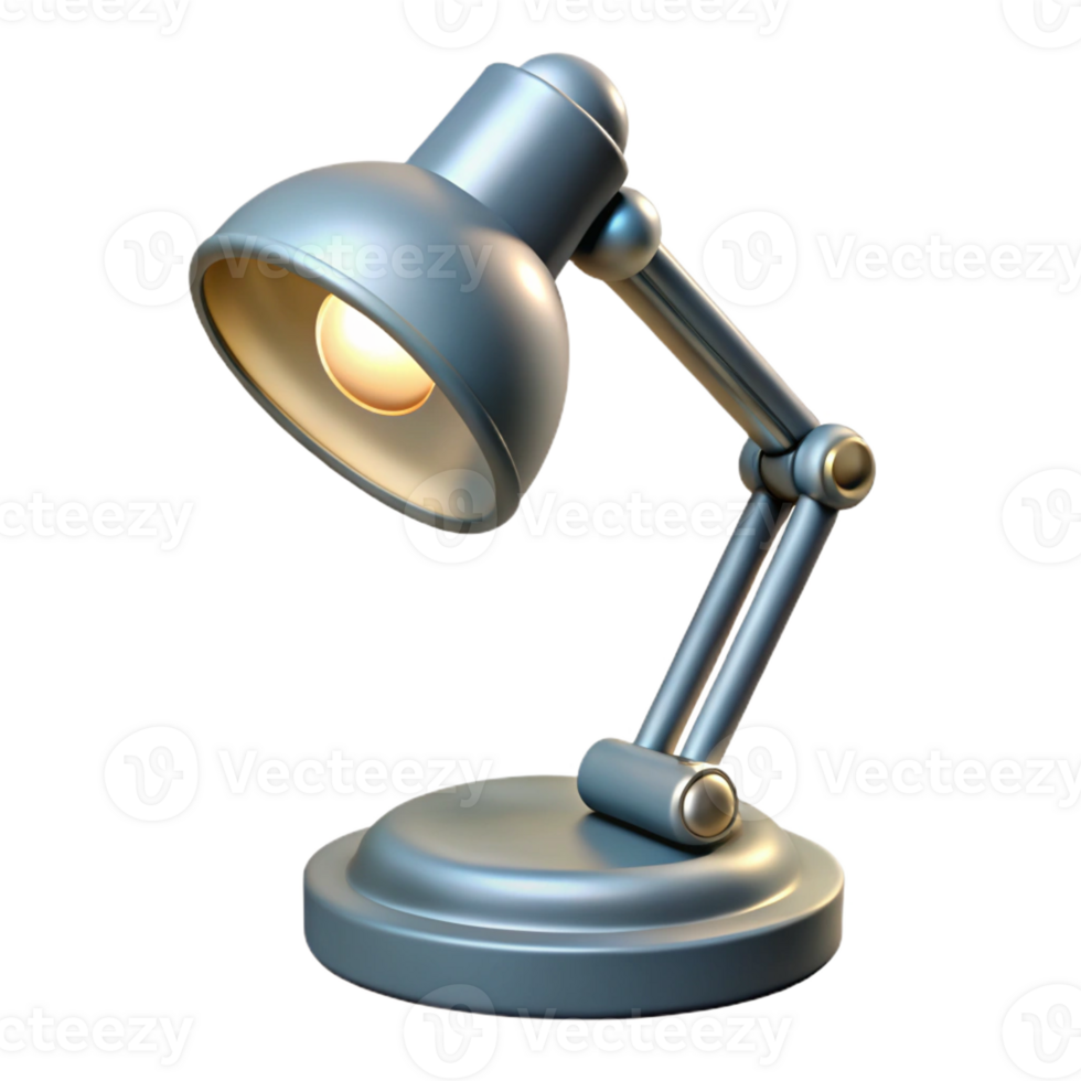 elegant contemporary Modern desk lamp, metal, adjustable arm, high resolution png