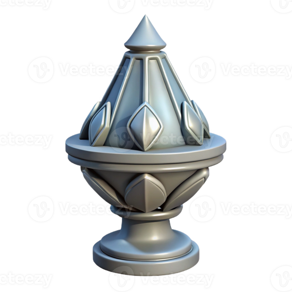 serene rustic Gothic finial, decorative stone carving, 4K png