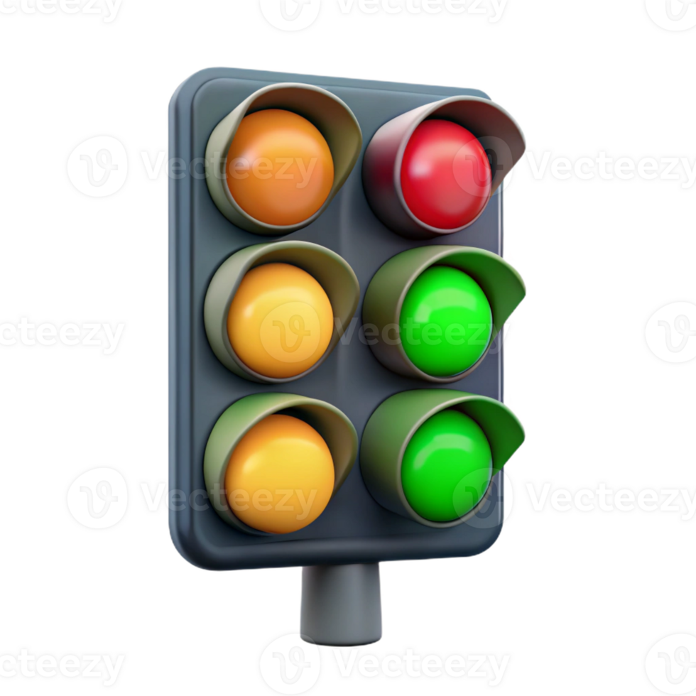 beautiful traditional Traffic light, standard, three colors, authentic png