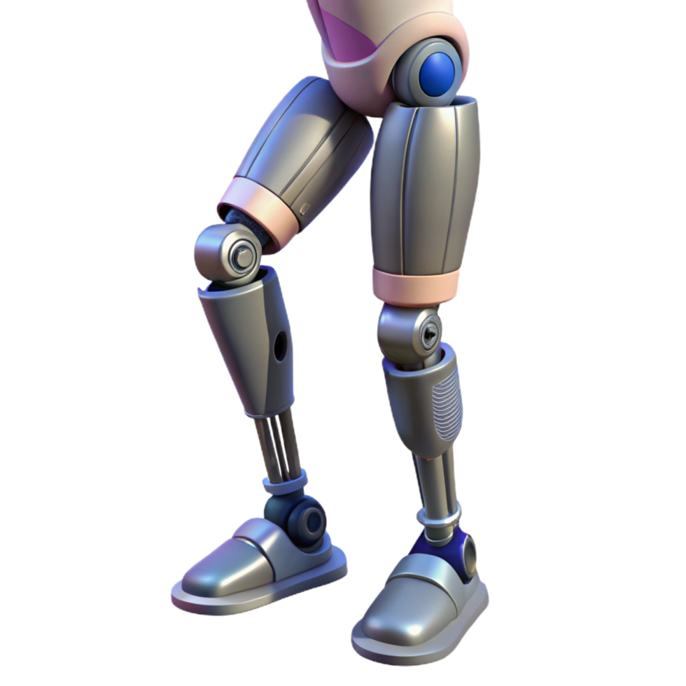 stunning modern Cybernetic prosthetic leg with articulated joints professional png
