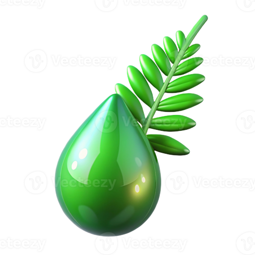 stunning artistic A single, perfect dewdrop clinging to a vibrant emerald green fern frond, illuminated by a soft, diffused morning light, hyperrealistic style professional png