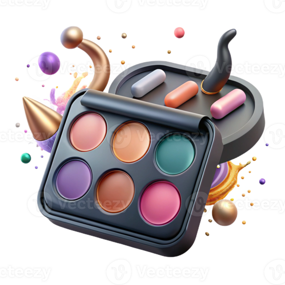 dramatic minimalist Eyeshadow Palette Smokey Eye Look Isolated for Evening Makeup high quality png