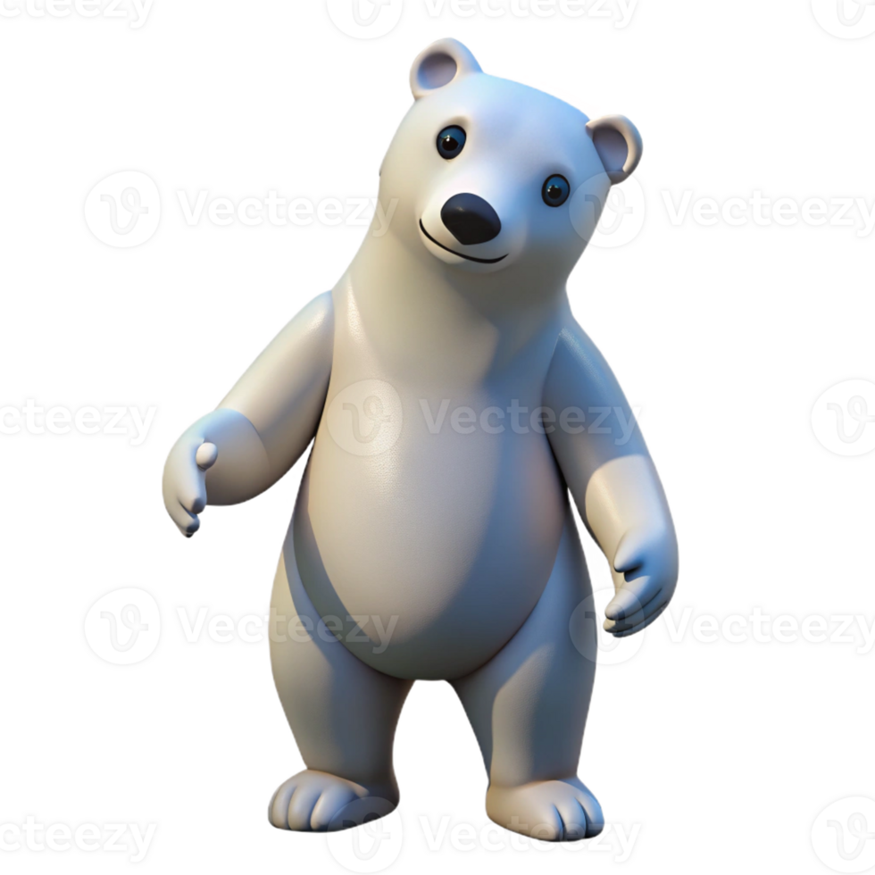 stunning rustic A polar bear standing on hind legs high quality png