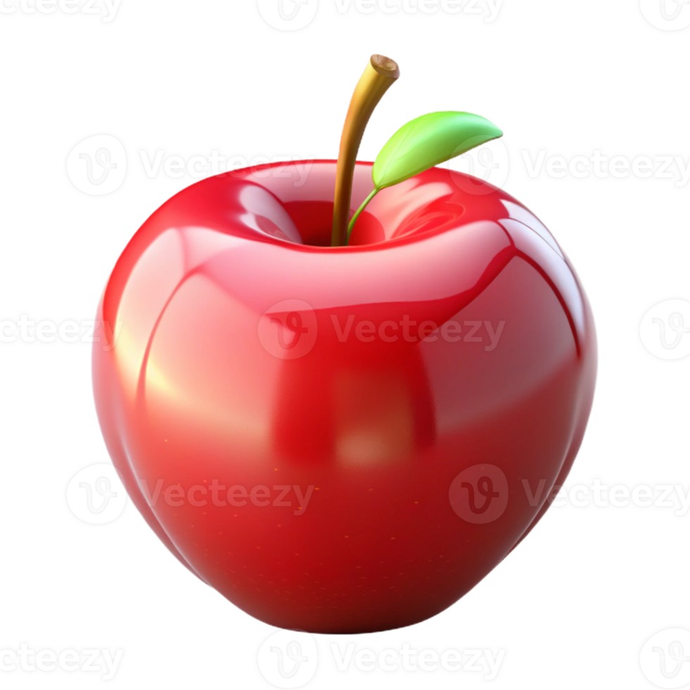 dramatic creative Red delicious apple, ripe, shiny skin, original png