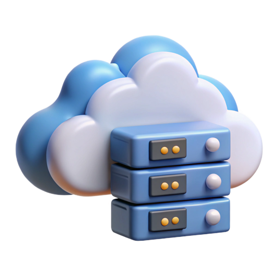 serene modern Cloud computing server farm illustration high resolution png