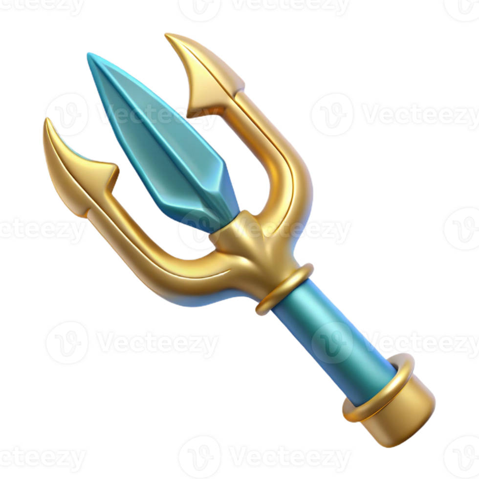 serene modern Poseidon's Trident, ornate and powerful, original png