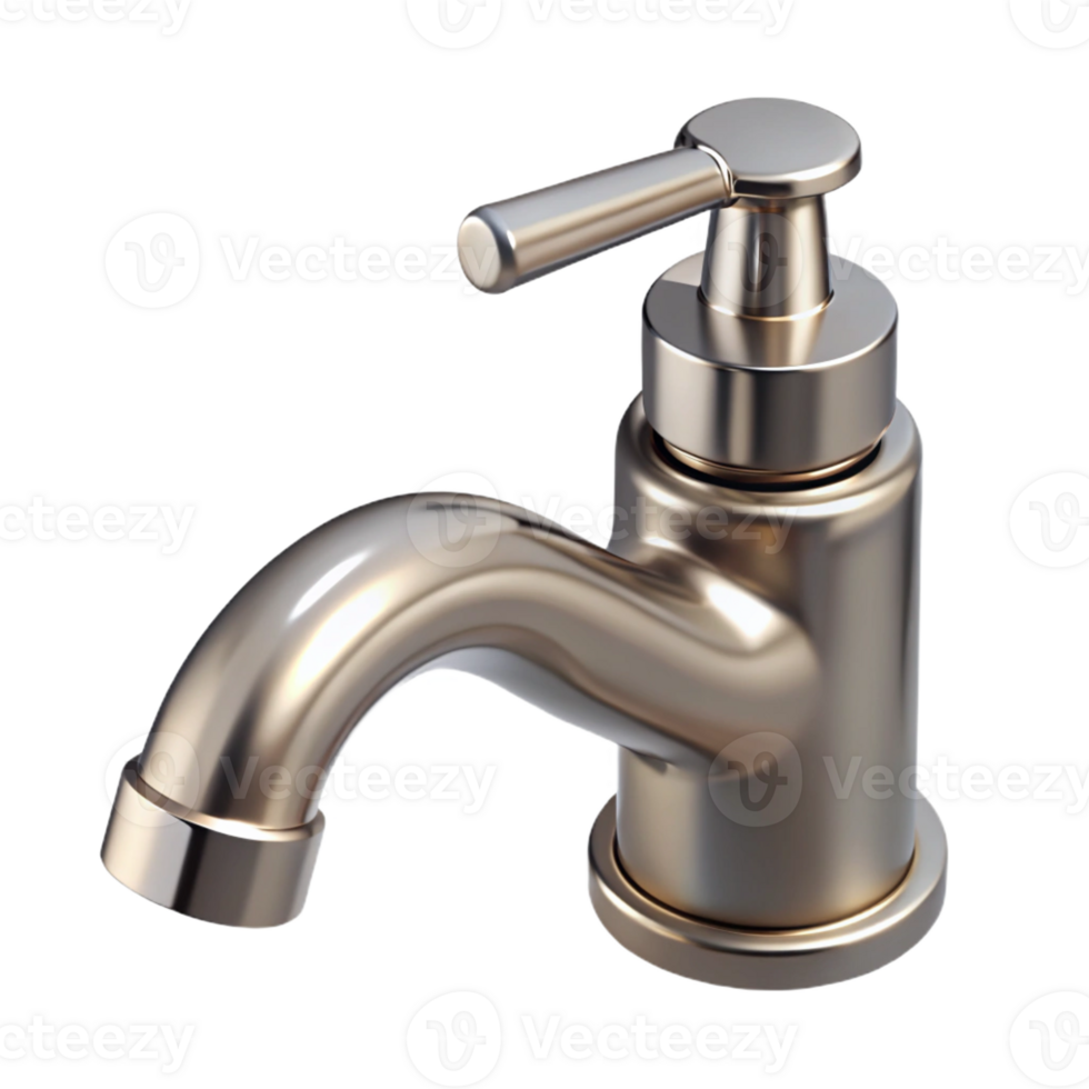 stunning minimalist Faucet, single handle, brushed nickel detailed png