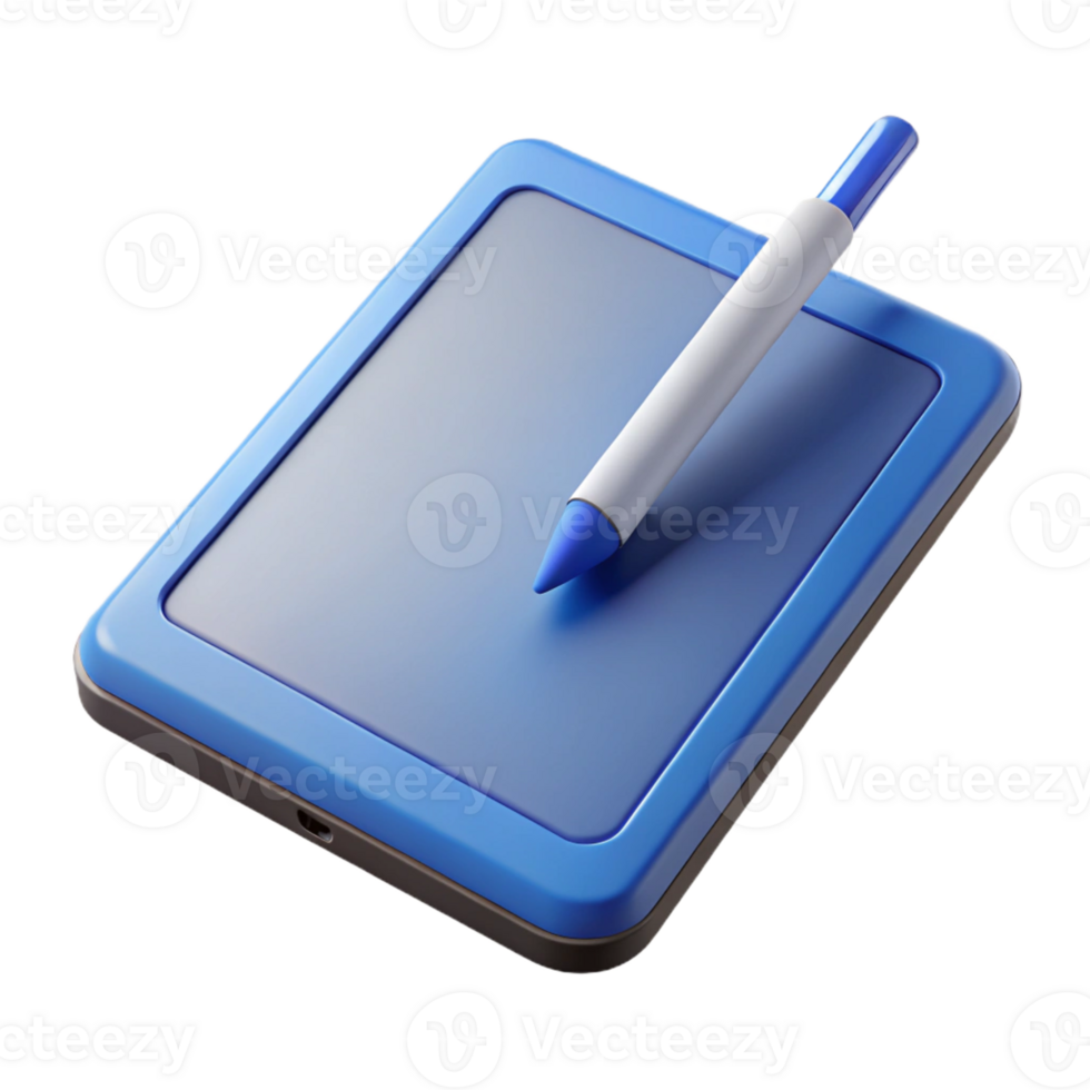 wonderful vintage Tablet computer with stylus pen authentic png