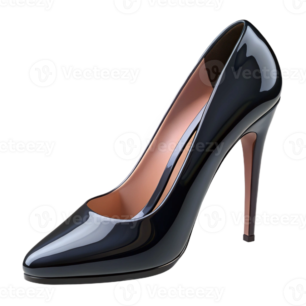 impressive minimalist High heels, black, stiletto style, high resolution png