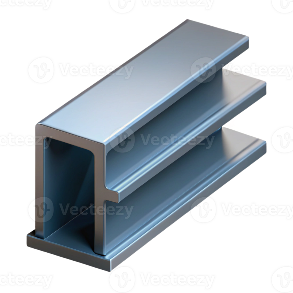 dramatic abstract Steel beam, I-beam, cross-section authentic png