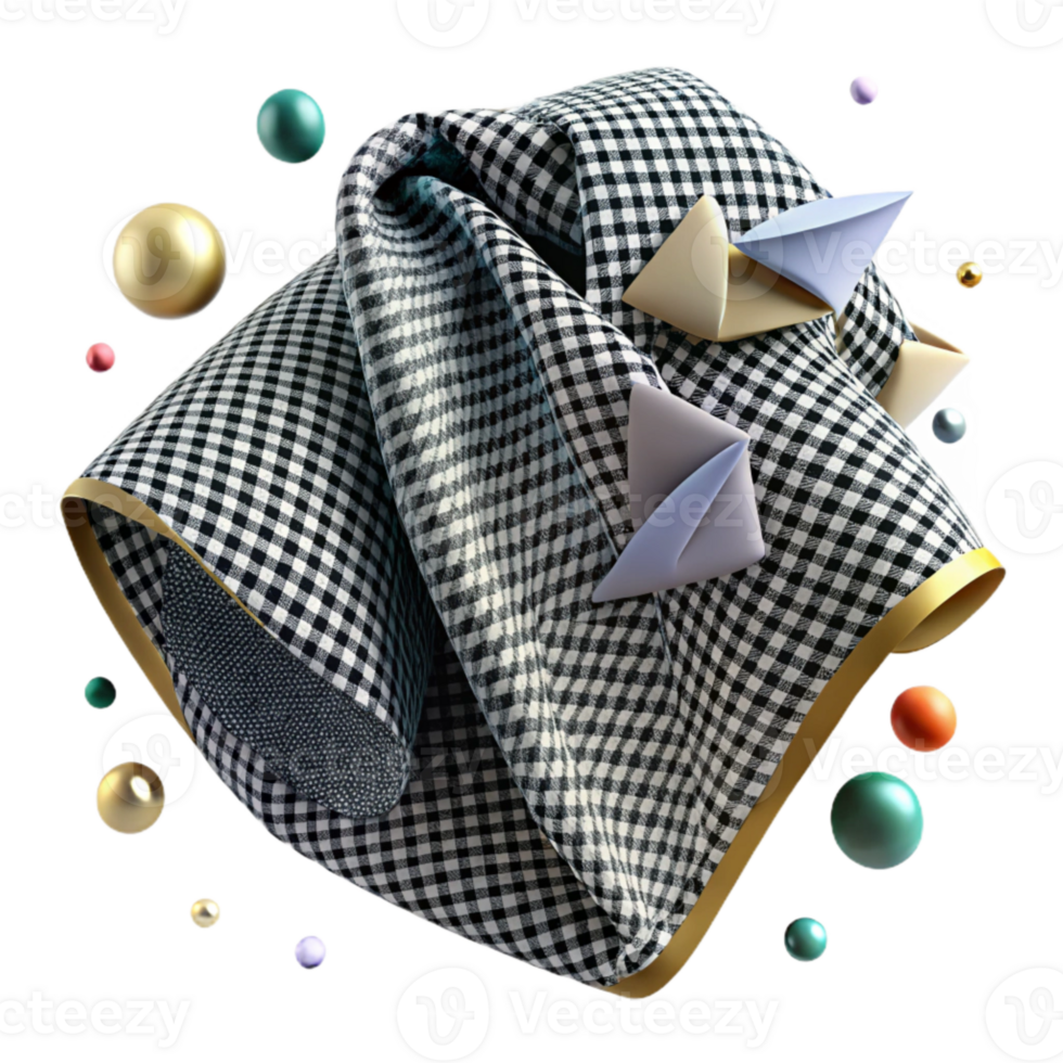 serene vintage Fabric Texture Houndstooth Pattern Design Transparent exclusive png