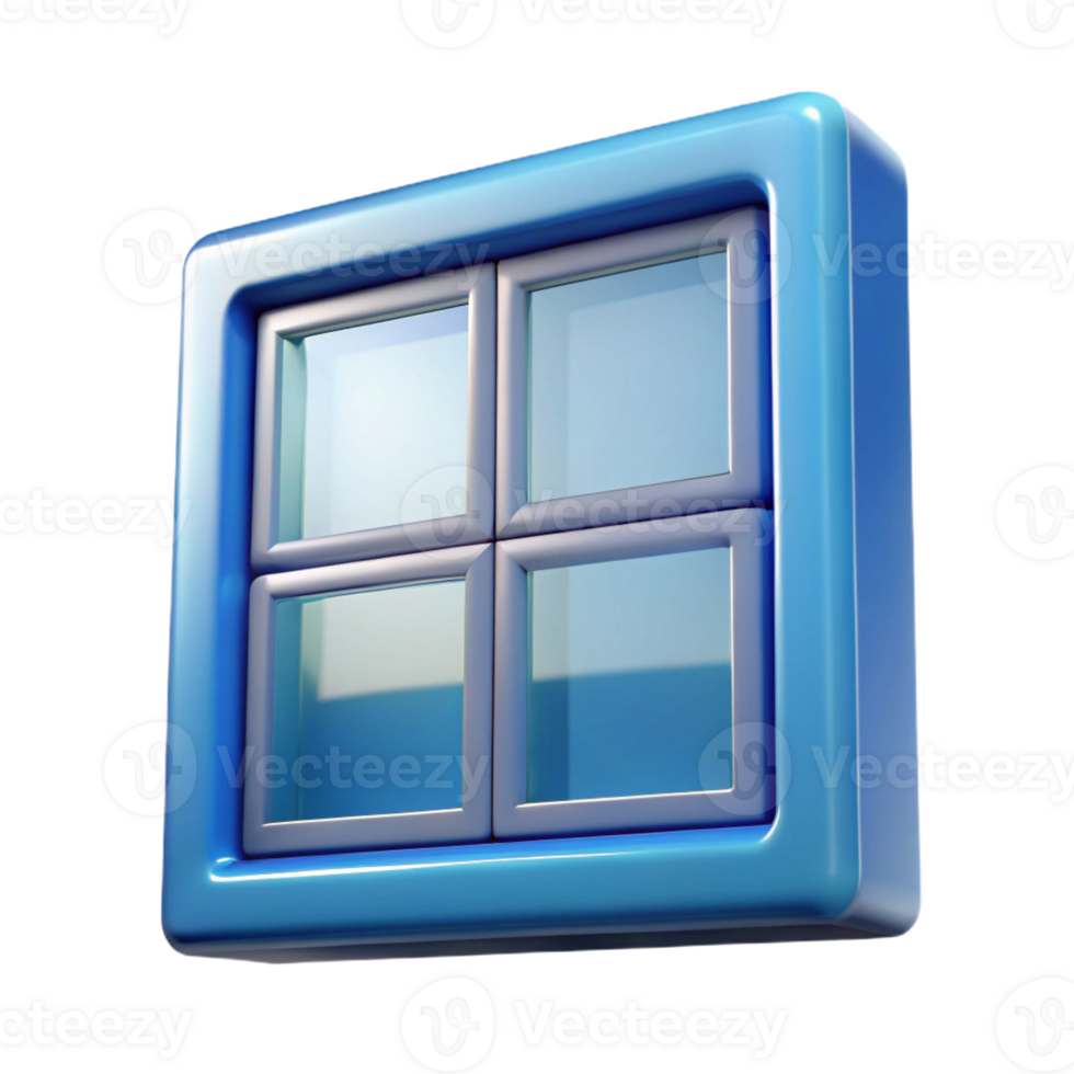 elegant artistic Glass block window, square, 4K png