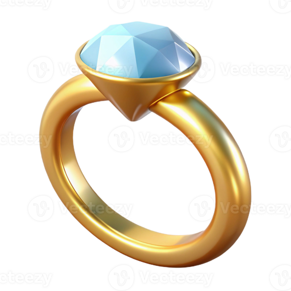 magnificent traditional Diamond ring, gold band, solitaire setting, high resolution png