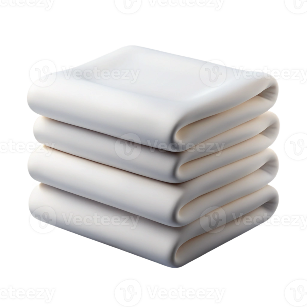 beautiful contemporary A stack of neatly folded, crisp white towels professional png