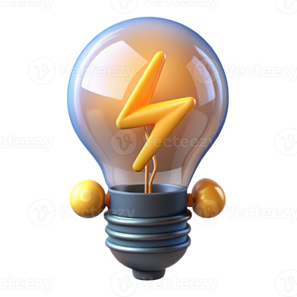dramatic creative A lightbulb, glowing filament, abstract energy premium png