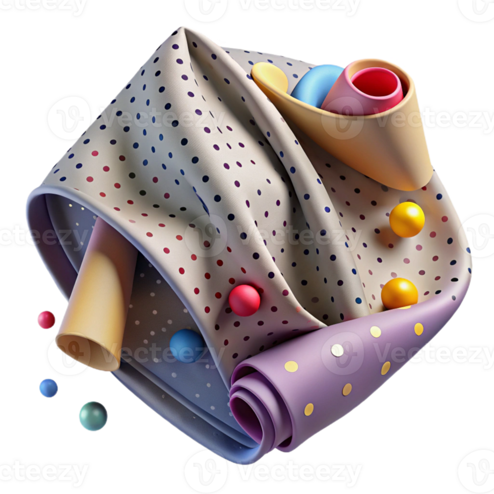 beautiful artistic Fabric Texture Polka Dot Pattern Design Cutout authentic png