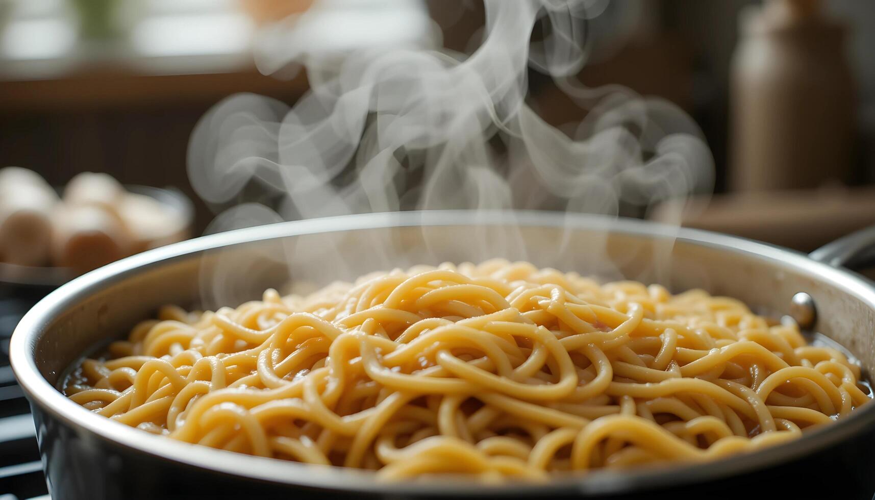 Delicious plate of warm spaghetti photo
