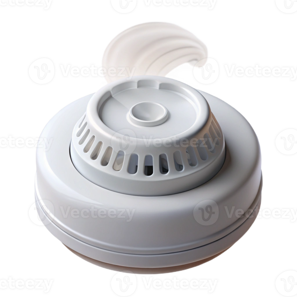 stunning traditional Smoke detector, white, battery operated detailed png