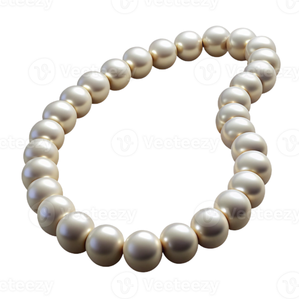 wonderful classic Pearl necklace, white, classic strand, 4K png