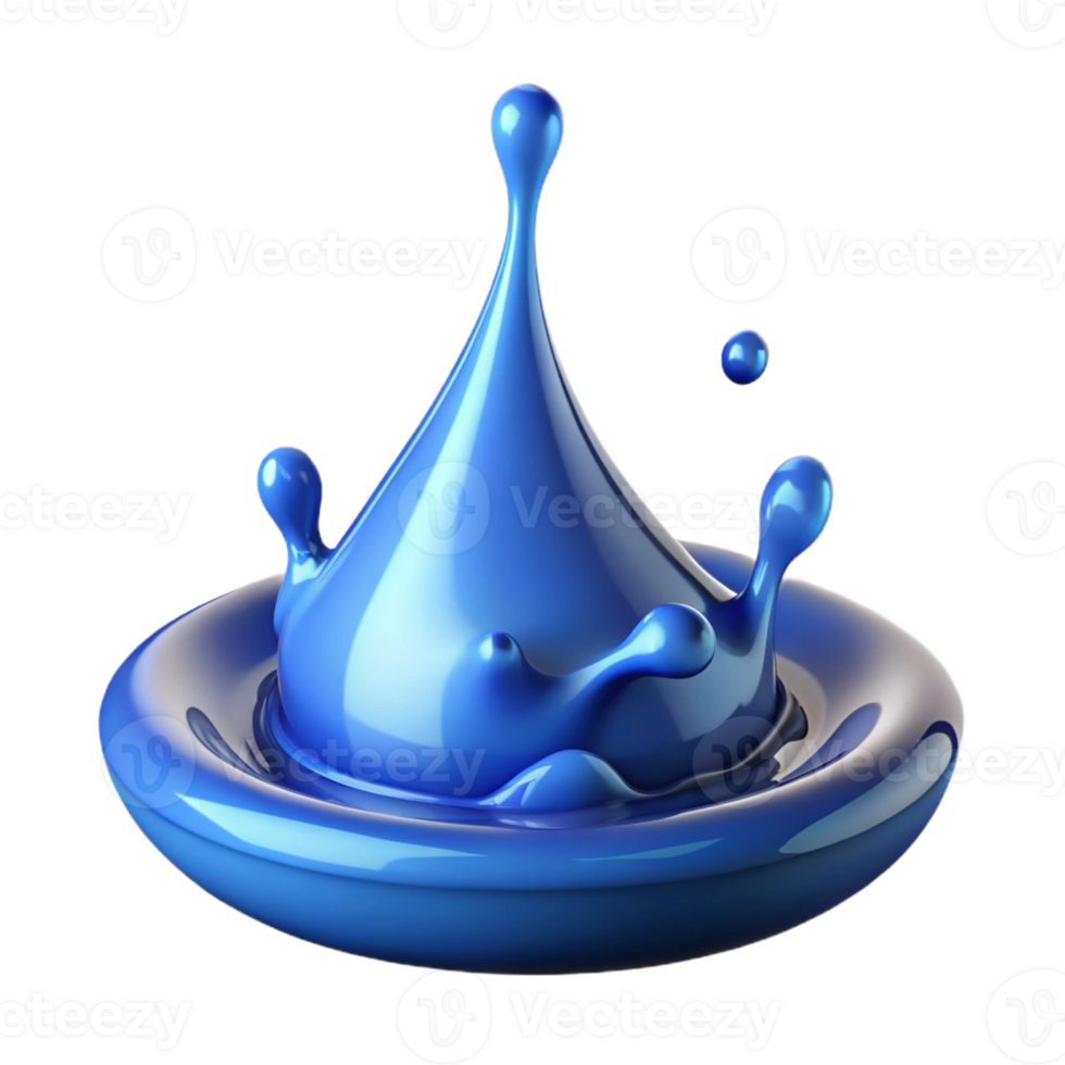 elegant creative A single drop of water splashing into a puddle, high-speed photography, dynamic and abstract premium png