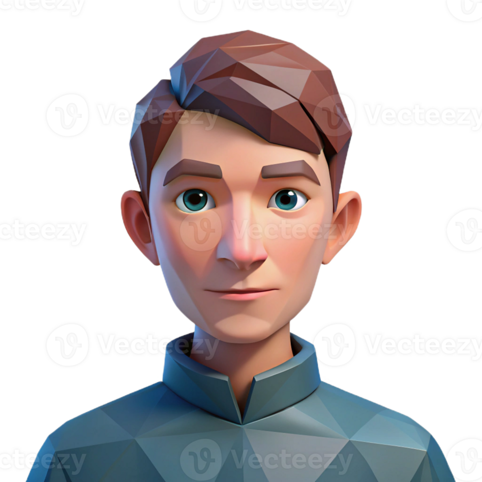 extraordinary traditional Portrait of a person in a low-poly style, geometric, faceted surface, low-poly 3D rendering style detailed png