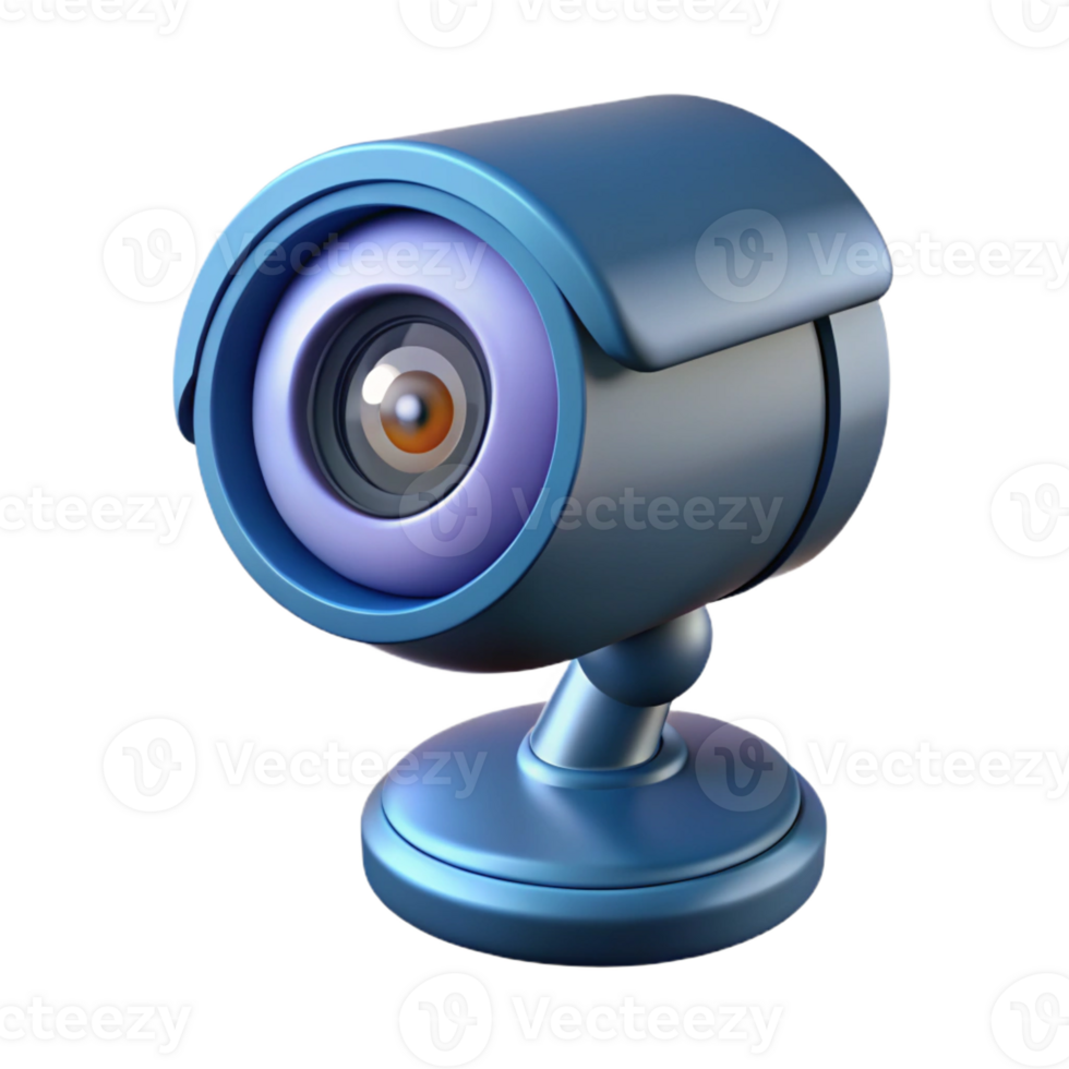 vibrant rustic High-tech security camera with rotating lens high quality png