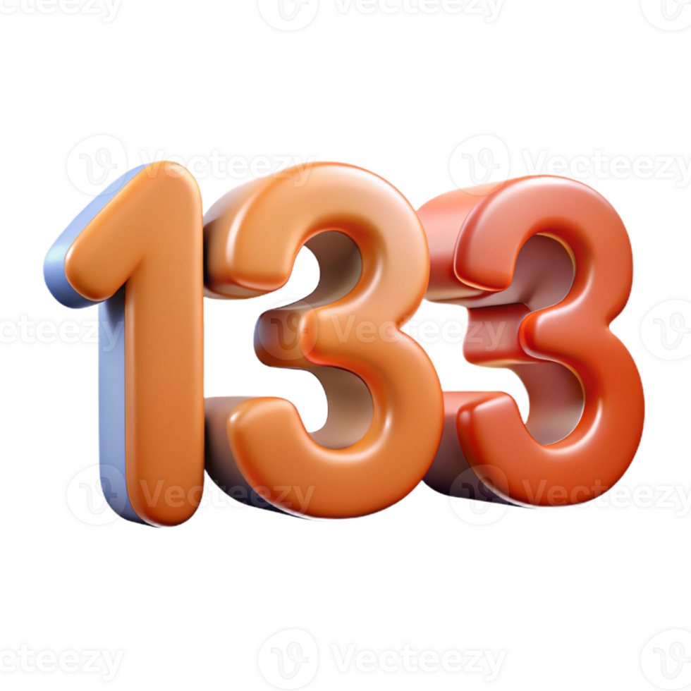 vibrant minimalist Modern house number, minimalist font, genuine png