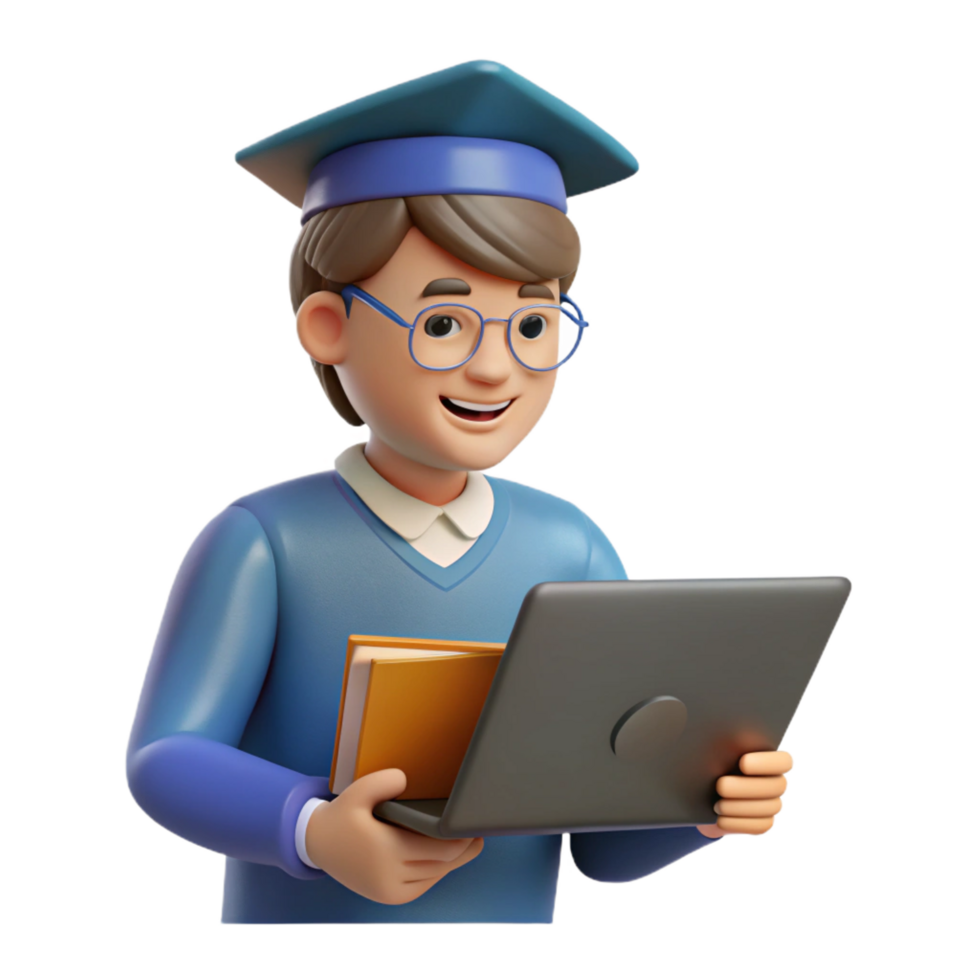 stunning creative Online education student using laptop learning platform authentic png