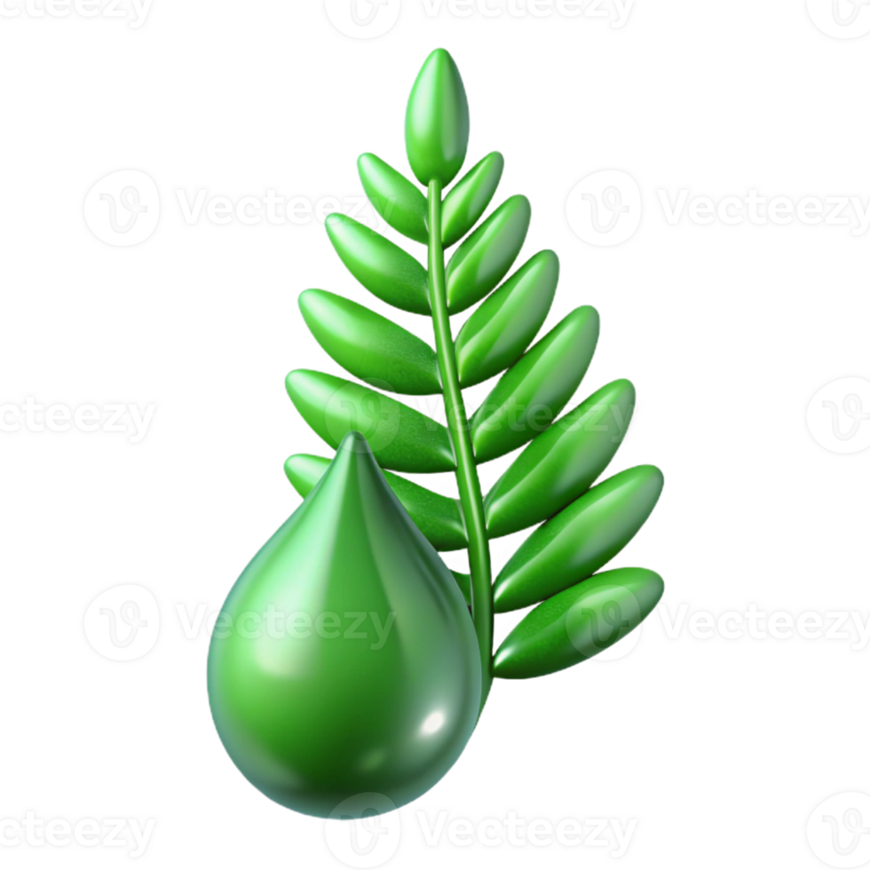 serene rustic A single, perfect dewdrop clinging to a vibrant emerald green fern frond, illuminated by a soft, diffused morning light, hyperrealistic style high quality png