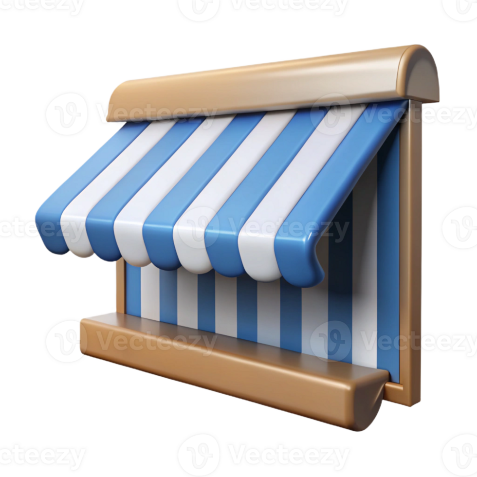 beautiful rustic Window awning, striped, retractable, high resolution png