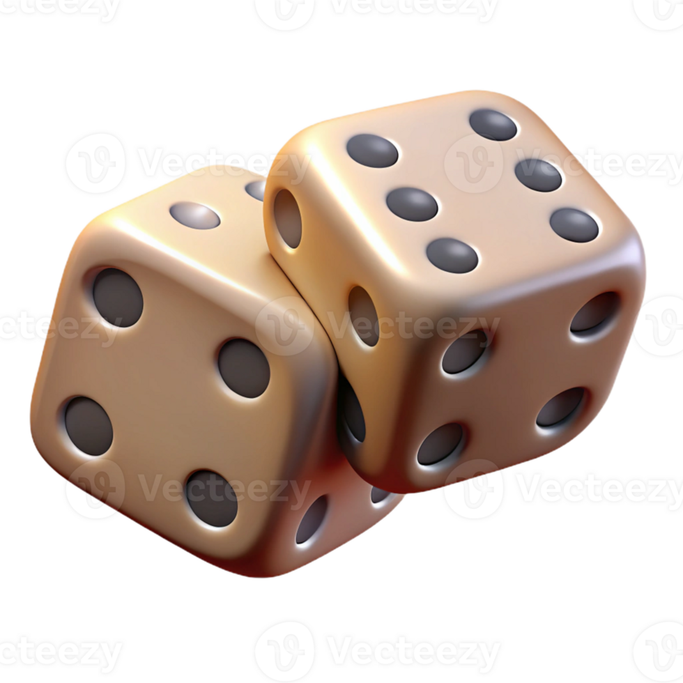 magnificent abstract A pair of dice showing snake eyes, detailed png