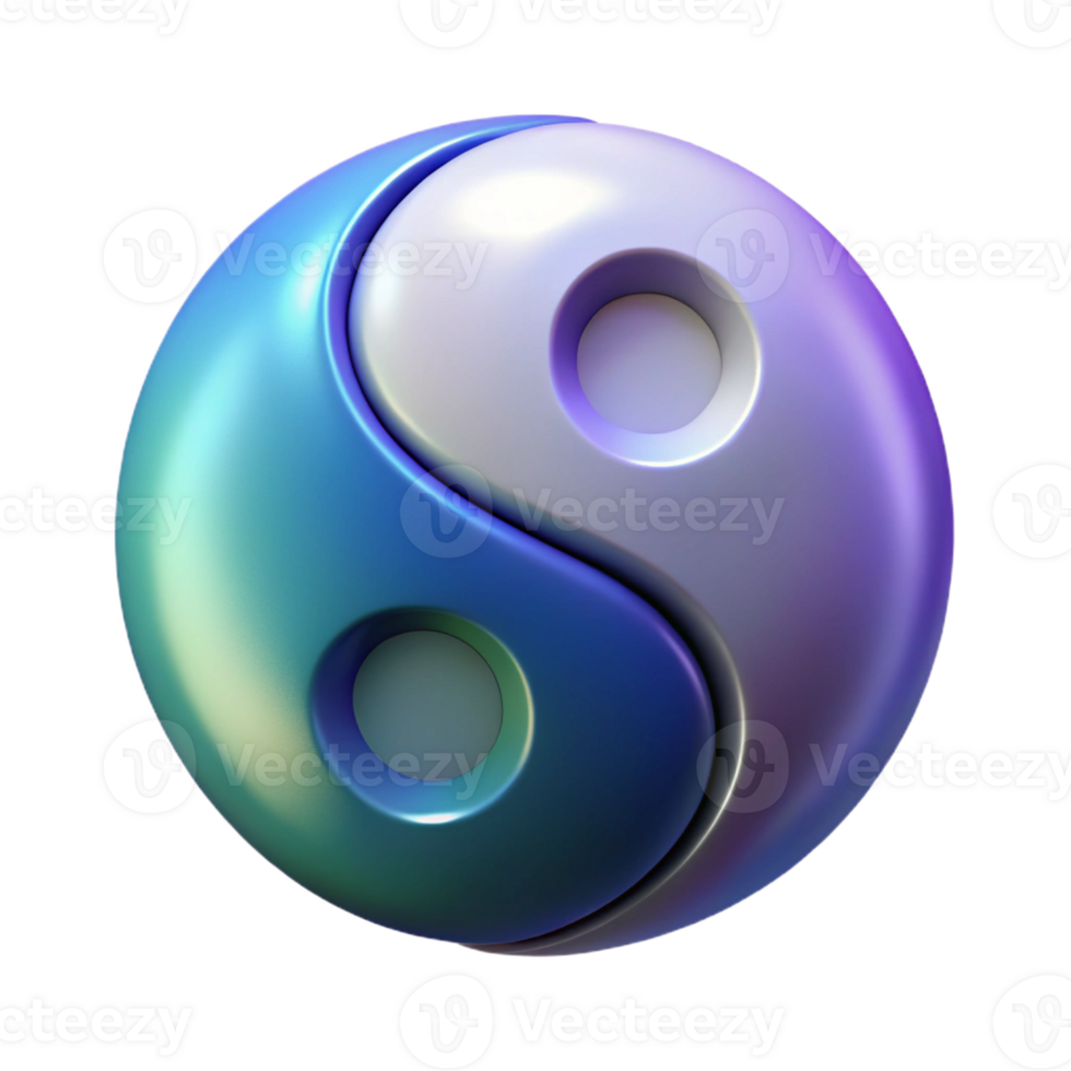 impressive contemporary A yin yang symbol, stylized, abstract balance 4K png