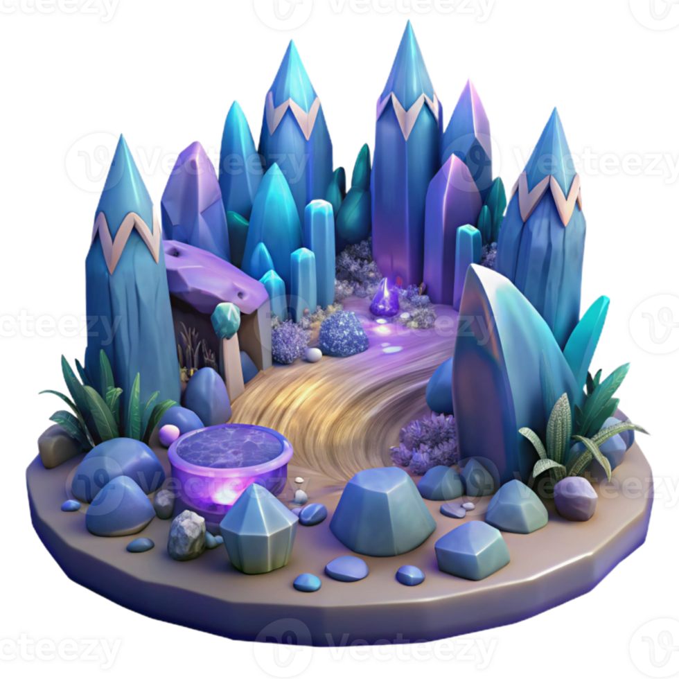 vibrant creative Fantasy Landscape Panorama Transparent for Game Backgrounds genuine png
