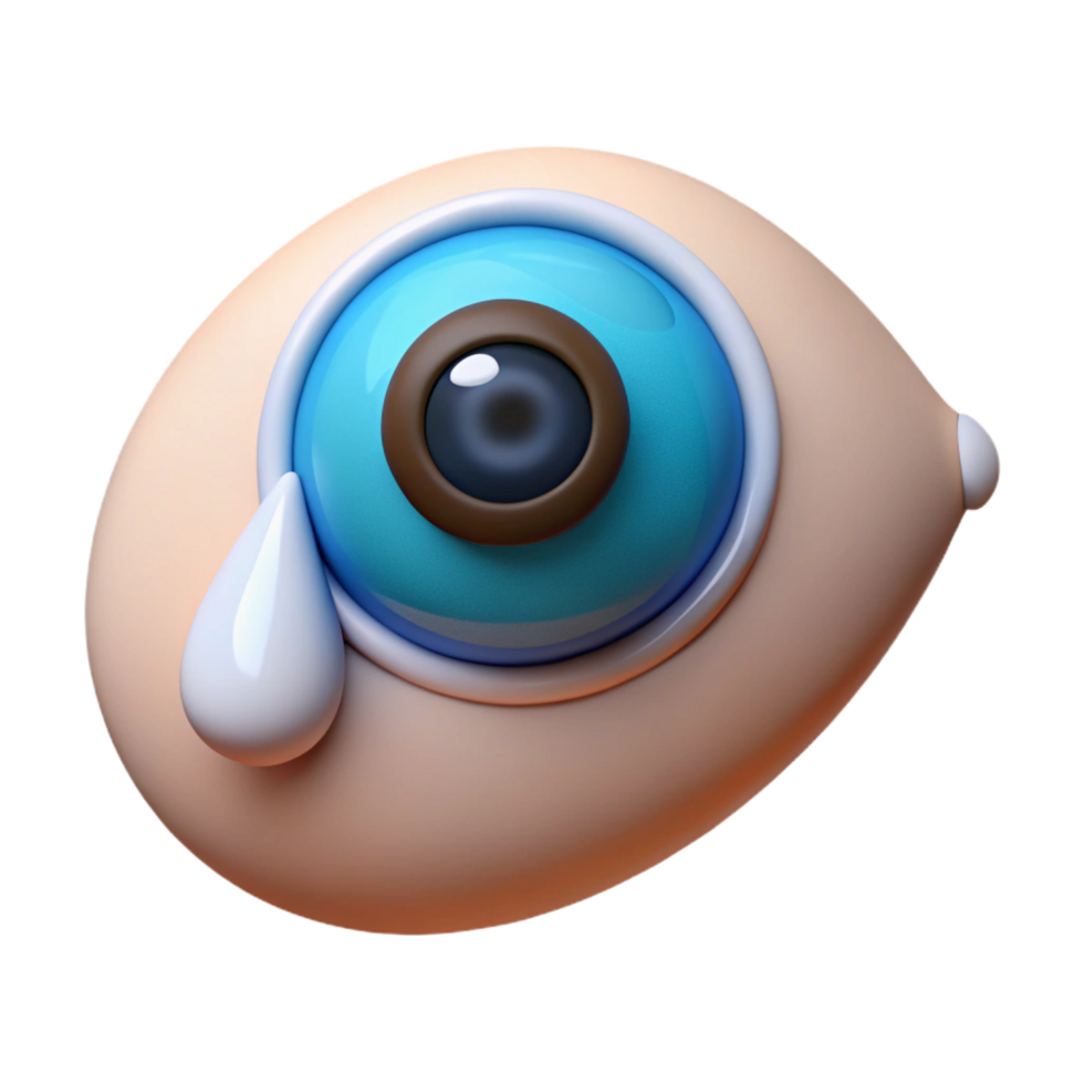 magnificent creative A single human eye, crying a single tear premium png