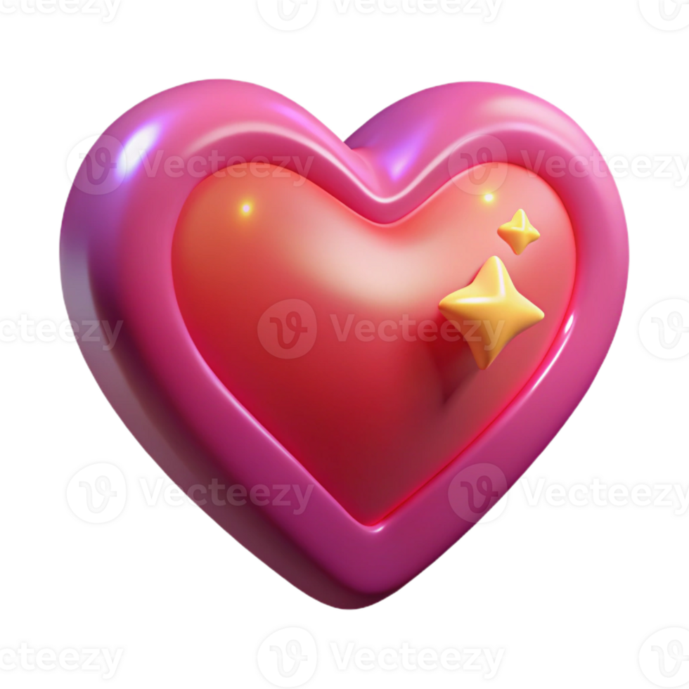magnificent traditional Single, stylized, cartoon heart, glowing with magic exclusive png