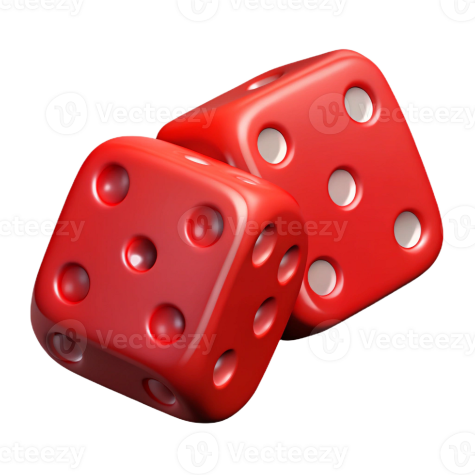 elegant rustic A pair of red dice showing snake eyes genuine png