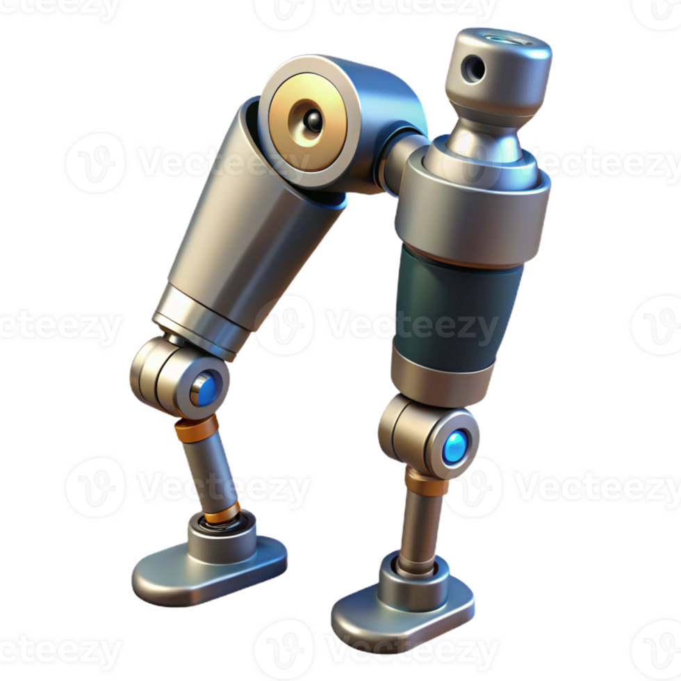 extraordinary traditional Robot leg, articulated joints, hydraulic pistons genuine png