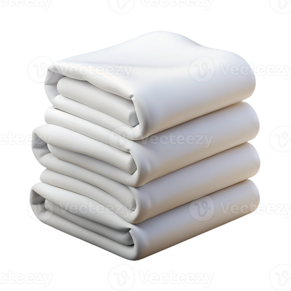 serene traditional A stack of neatly folded, crisp white towels original png