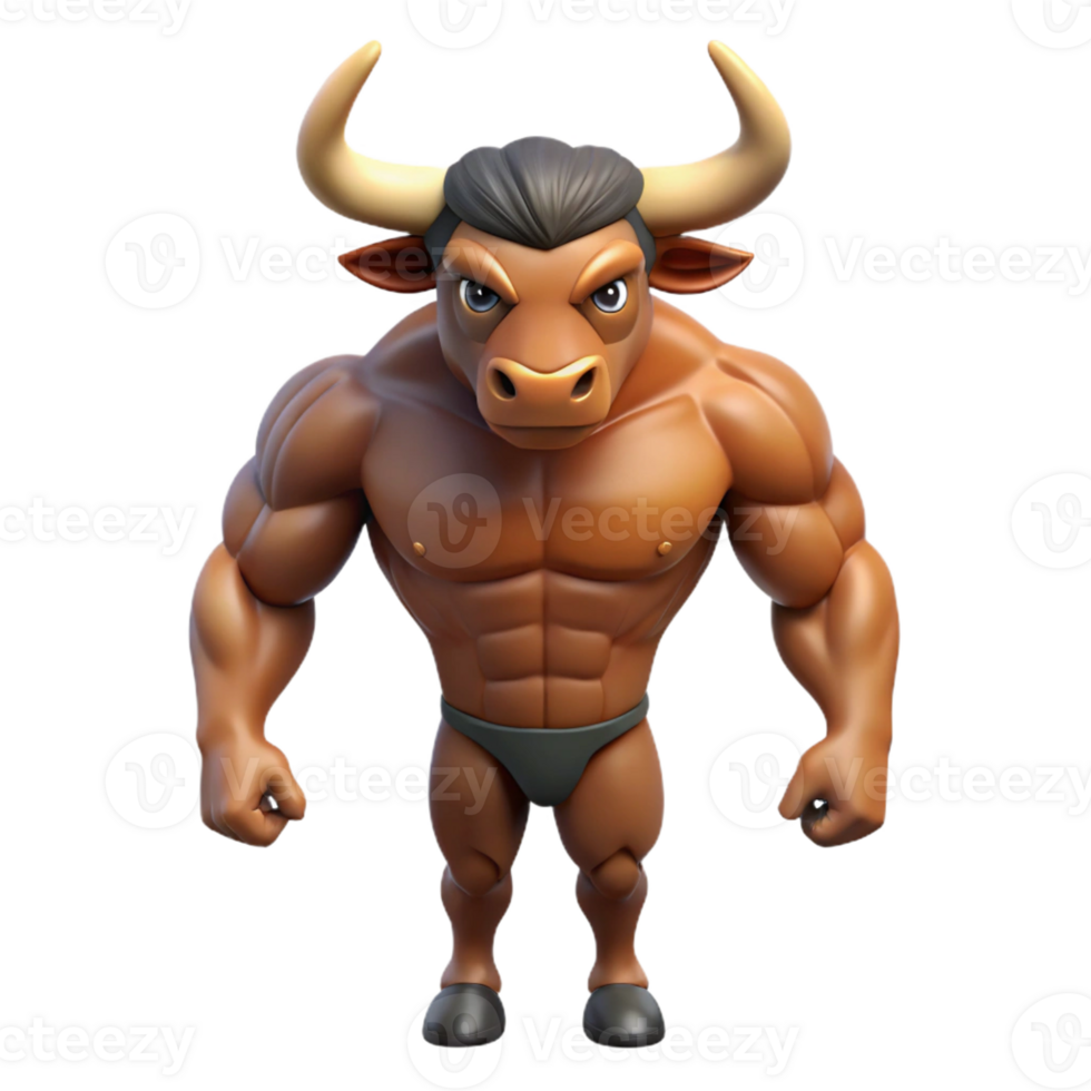 impressive vintage Minotaur, half-bull, half-man creature 4K png