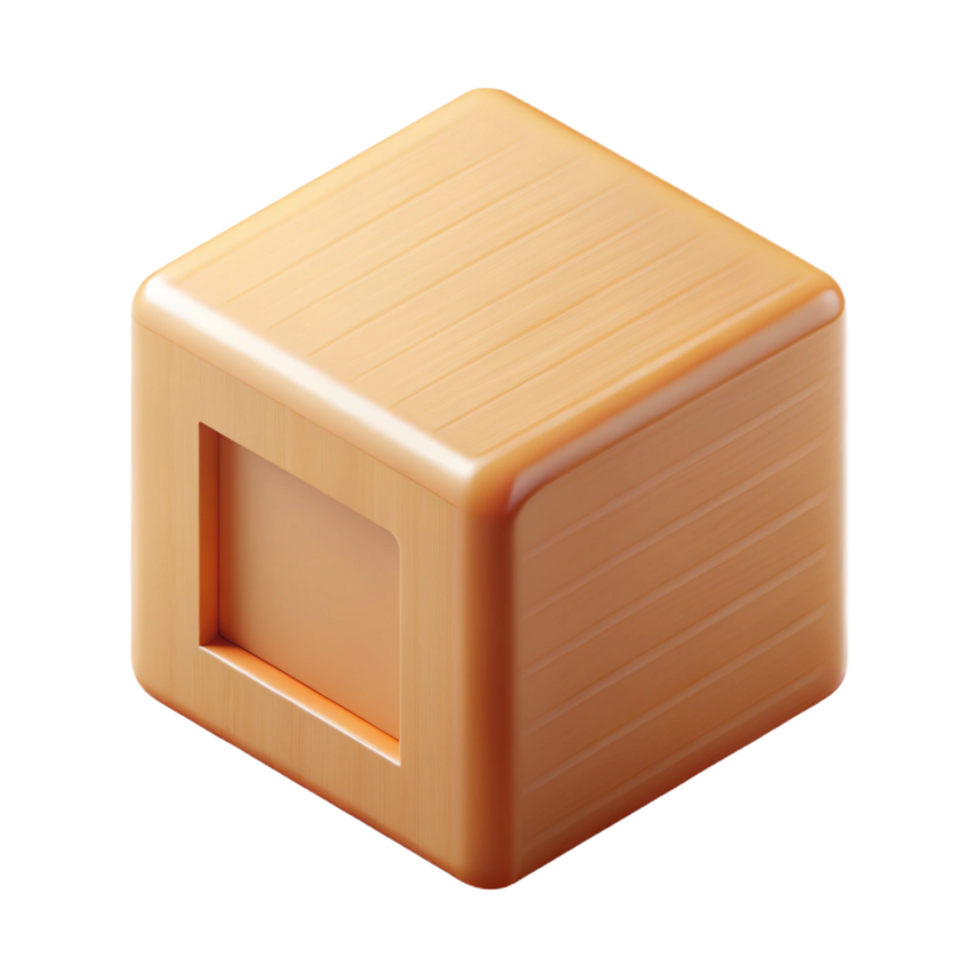 dramatic abstract A wooden building block, plain and unpainted exclusive png