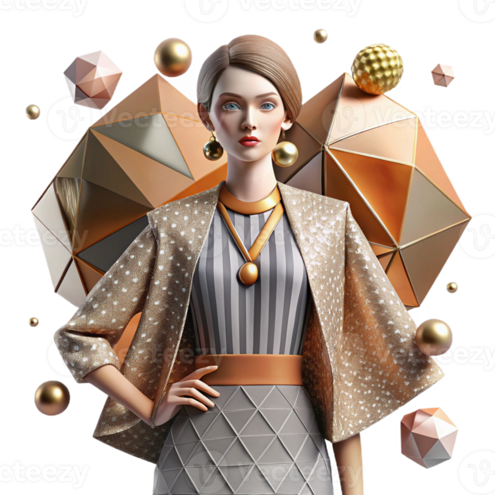 impressive creative Fashion Illustration Geometric Pattern Transparent for Textile Design high resolution png