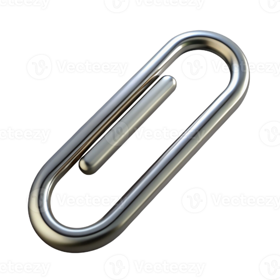 wonderful minimalist Paperclip, silver, standard size, genuine png