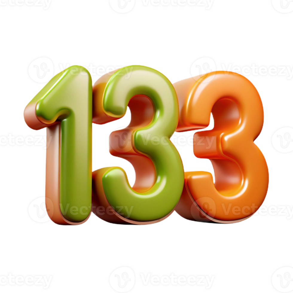 vibrant contemporary Modern house number, minimalist font, detailed png