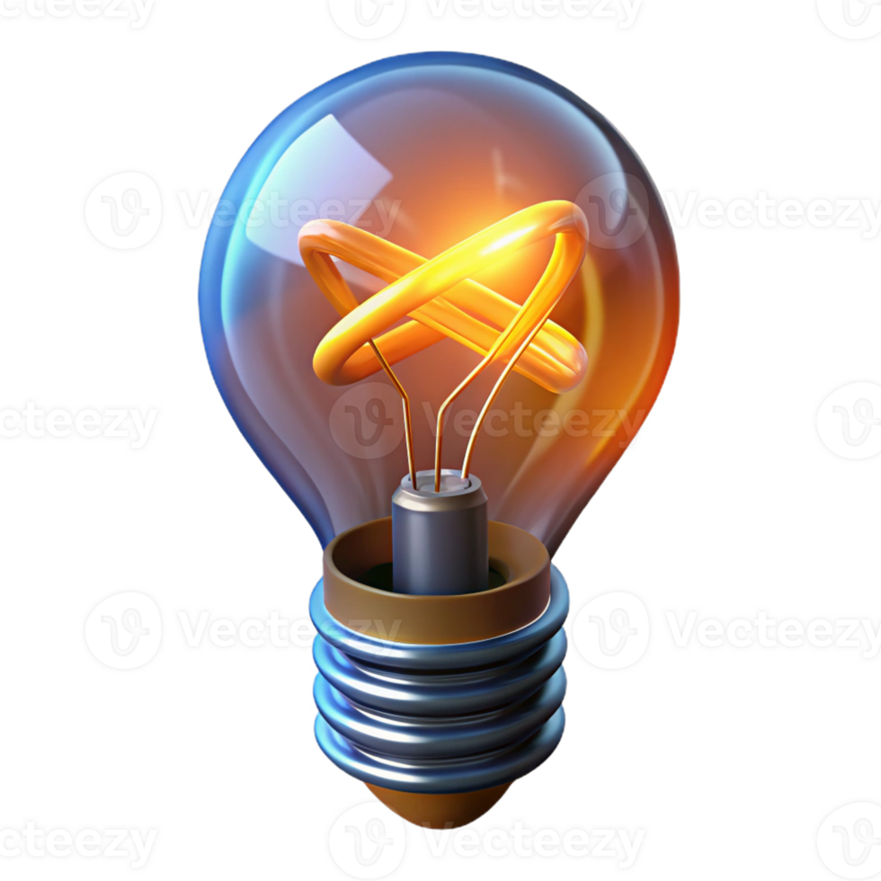 magnificent vintage A lightbulb, glowing filament, abstract energy premium png