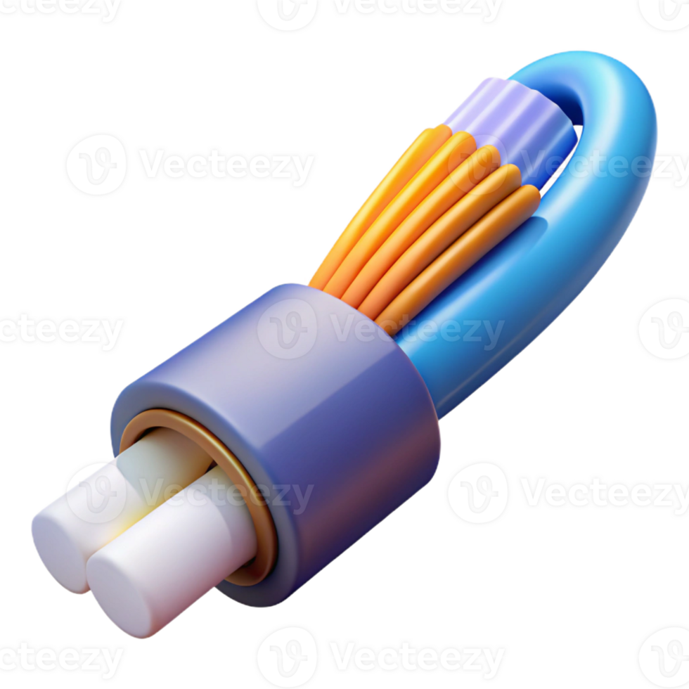 serene artistic Fiber optic cable transmitting data authentic png