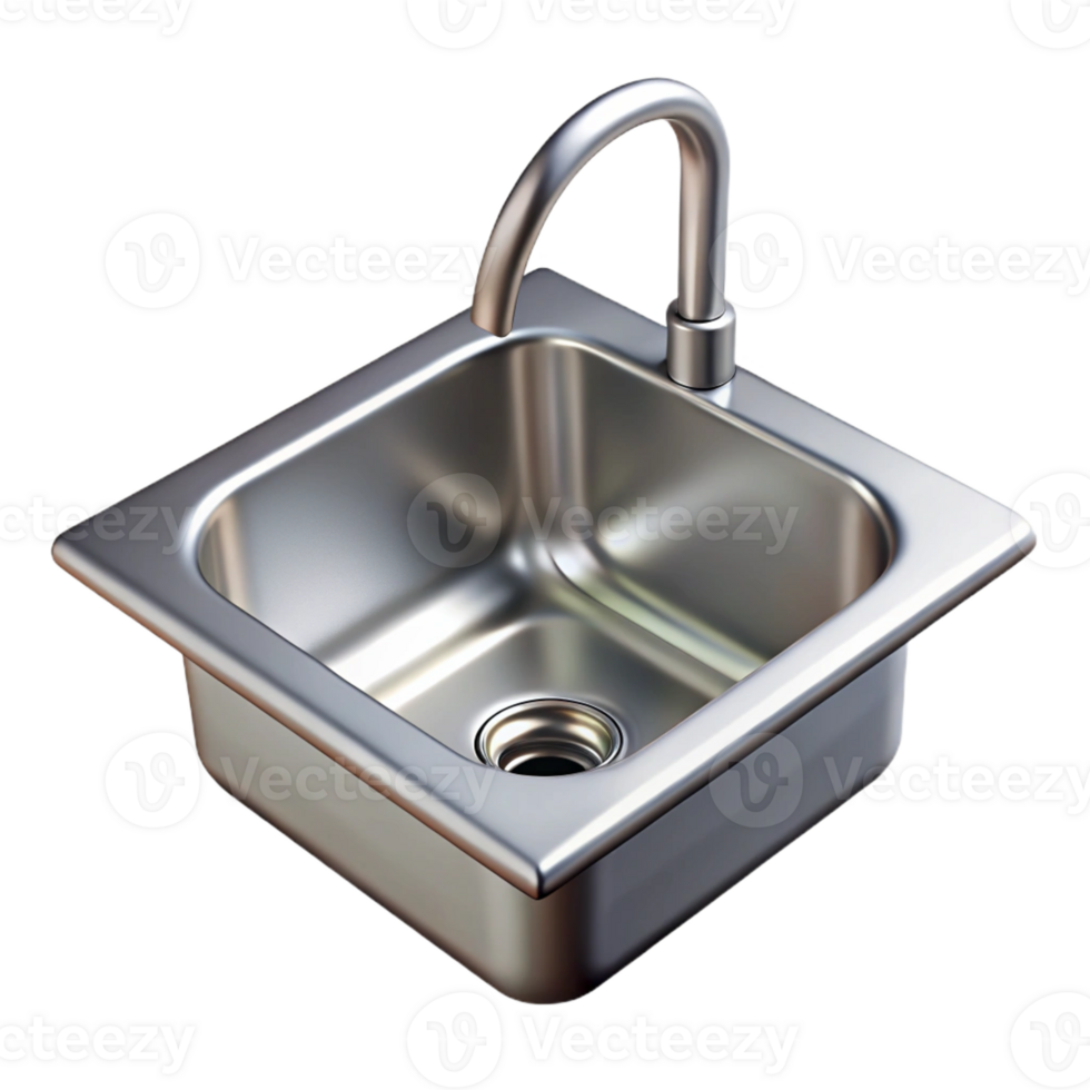serene contemporary Kitchen sink, stainless steel premium png