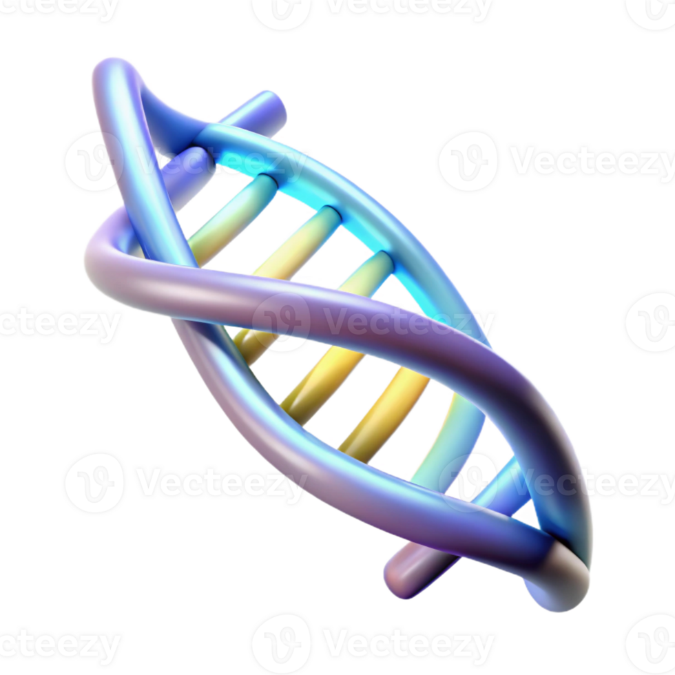 extraordinary modern A DNA double helix, glowing premium png